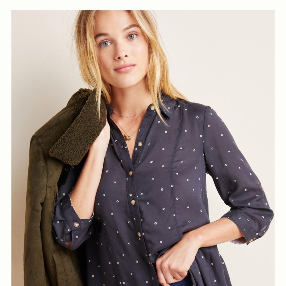 NWOT Maeve Monika button down tunic Anthropologie - Picture 3 of 13